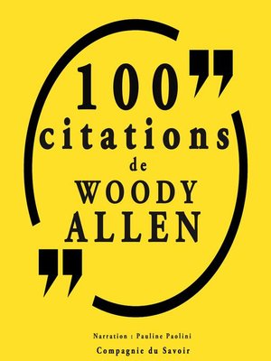 cover image of 100 citations Woody Allen